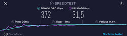 Vitesse de transfert 5G du Galaxy Fold (Vodafone Allemagne).