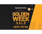Image promotionnelle de la vente Golden Week 2025 de Square Enix avec Golden Week écrit en caractères gras et les dates de l'événement en bas (Image Source : Square Enix)