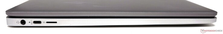 À gauche : prise audio combo 3,5 mm, USB 3.0 Type-C, lecteur de carte microSD
