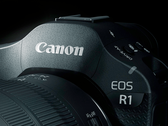 Gros plan sur le Canon EOS R1. 