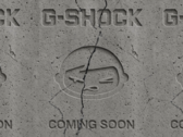 Le clip du teaser (photo) montre du ciment fissuré avec les logos des deux marques gravés à la surface, suivis des mots "Coming Soon" (bientôt disponible) (Source de l'image : G-Shock UK)