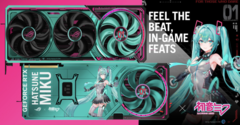 Asus RTX 5080 ROG Astral Hatsune Miku Edition : Est-ce qu&#039;elle chantera la chanson de la bobine (Source de l&#039;image : Videocardz.com)