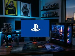 Le logo PlayStation apparaît sur un écran de PC de jeu