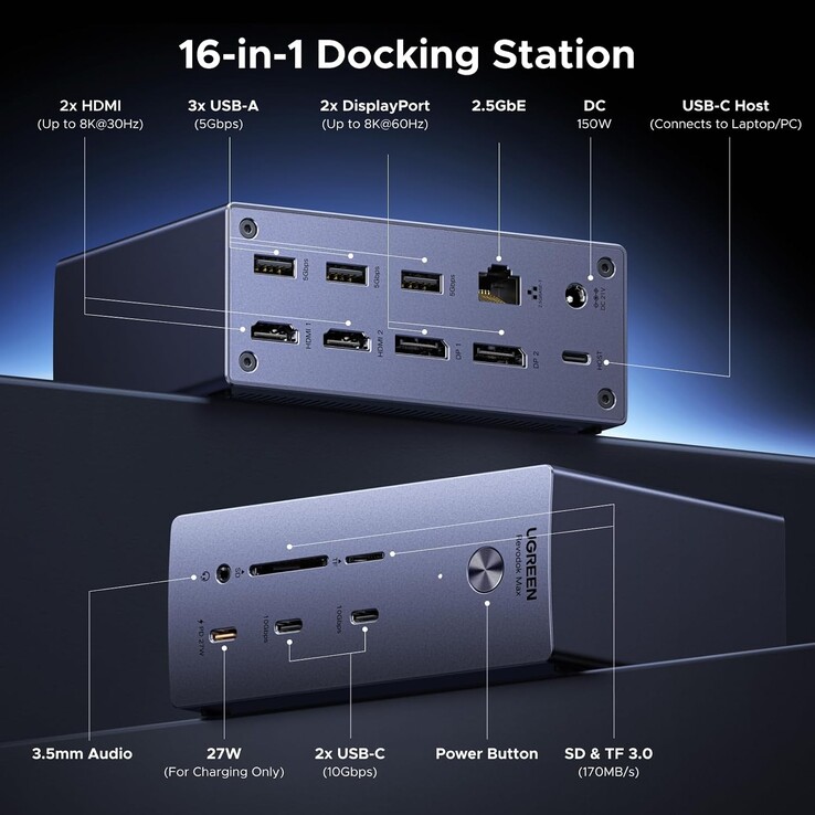Ugreen le commercialise comme une station d'accueil 16-en-1, mais celle-ci dispose de 15 ports de connexion