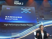 AMD mRDNA 2 dans le prochain Samsung Exynos bat apparemment le dernier GPU Mali, même en cas d'accélération. (Source de l'image : keynote AMD Computex 2021)