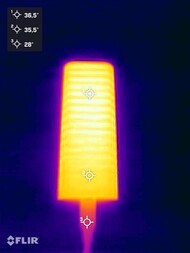 Accumulation de chaleur pendant le test de résistance (côté supérieur)