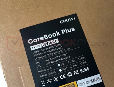 Même l'emballage du Chuwi CoreBook Plus annonce le Ryzen 5 7430U ...