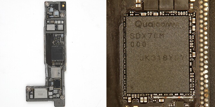 iFixit isole le modem X70 de l'iPhone 15. (Source : Shahram Mokhtari via Twitter/X)