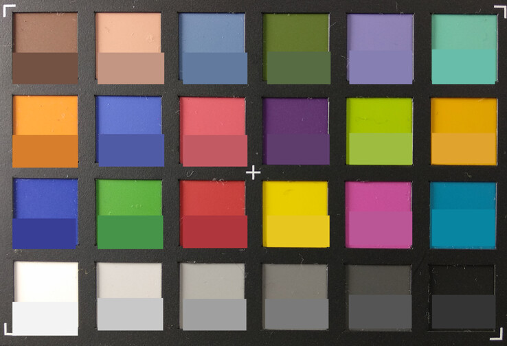 Xiaomi Mi A1 - ColorChecker : la couleur de référence est située au bas de chaque bloc.