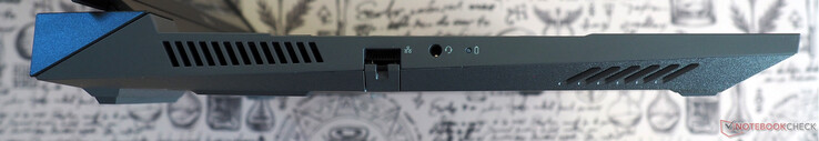 A gauche : Ethernet RJ45, prise audio 3,5 mm