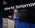 Kirsty Coventry, présidente du CIO, prononce un discours lors de la cérémonie de nomination des ambassadeurs mondiaux de Samsung Solve for Tomorrow