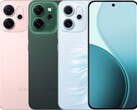 L'Oppo Reno14 F est disponible en rose brillant, vert lumineux et vert opale (Image source : Oppo)