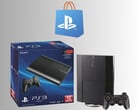 Le logo du PlayStation Store apparaît au-dessus de la console PS3 (Source de l'image : PlayStation Blog avec modifications)