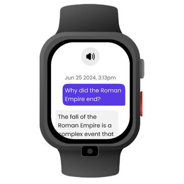 La montre Pinwheel utilise le chatbot PinwheelGPT AI, sûr pour les enfants, pour répondre à des questions sur le monde, que les parents peuvent surveiller à distance. (Source de l'image : Pinwheel)