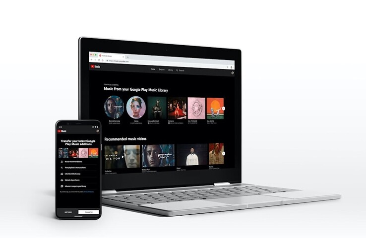 Google a maintenu Play Music en service aux côtés de YouTube Music pendant des années, mais ce dernier a fini par l'emporter. (source de l'image : Google)