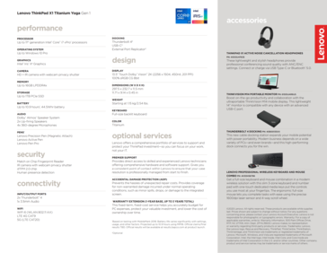 Spécifications du Lenovo ThinkPad X1 Titanium Gen 1 (suite)