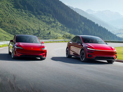 Tesla Model Y et Model 3 en couleur Ultra Red (Source de l'image : Tesla)