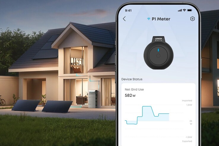 Le compteur Anker Solix P1 vous permet de suivre votre consommation d'énergie dans l'application de la marque (photo). (Source de l'image : Anker)