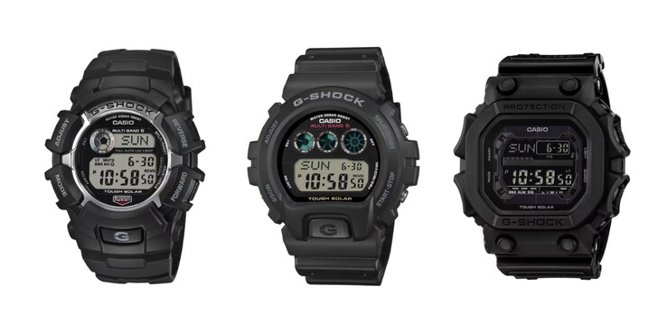 De gauche à droite : les montres Casio G-Shock GW2310U-1, GW6900U-1 et GX56UBB-1
