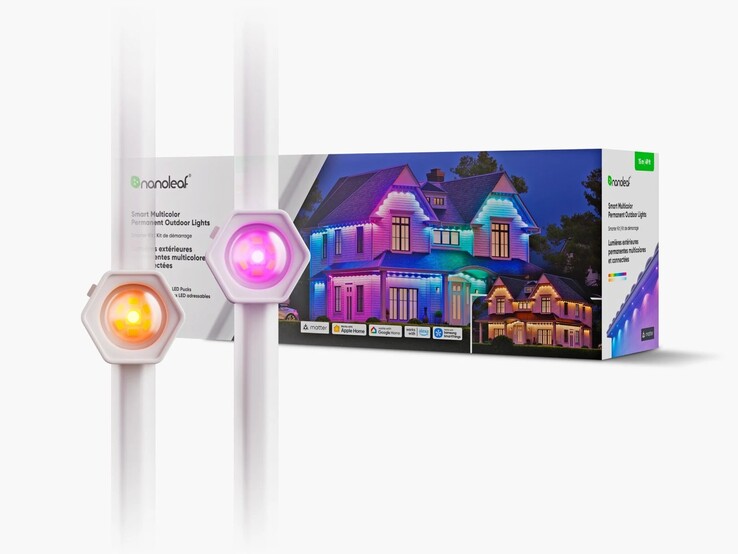 Les lampes d'extérieur permanentes Nanoleaf Smart Multicolor en Europe. (Source de l'image : Nanoleaf)