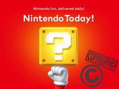L&#039;application Nintendo Today ! avec le symbole du copyright (Source de l&#039;image : Nintendo of America, Laws.com avec modifications)
