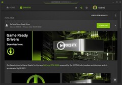 Nvidia GeForce Game Ready Driver 536.40 notification dans GeForce Experience (Source : Own)