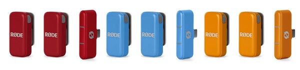 Le Røde Wireless Micro en rouge, bleu et orange. (Source de l'image : Røde)