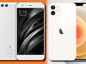Le Xiaomi Mi 6 original et l'iPhone 12 mini Apple visent le marché des petits téléphones. (Image source : Xiaomi/Apple - édité)