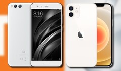 Le Xiaomi Mi 6 original et l'iPhone 12 mini Apple visent le marché des petits téléphones. (Image source : Xiaomi/Apple - édité)
