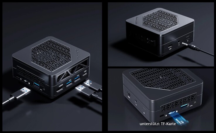 Les ports externes du Minisforum Mercury Series EM680 (source : Minisforum)