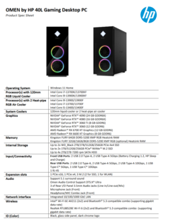 Spécifications du HP Omen 40L (image via HP)