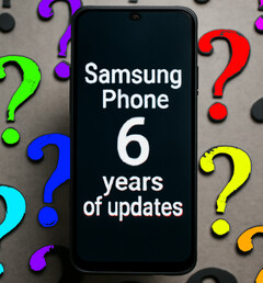 Samsung promet des mises à jour à long terme pour ses smartphones économiques. Mais l&#039;entreprise a aussi une grosse faille en vue. (Image créée avec ChatGPT)