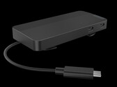 La station d'accueil de voyage à double affichage USB-C peut recharger un ordinateur portable jusqu'à 100 W avec un bloc d'alimentation compatible. (Source de l'image : Lenovo)
