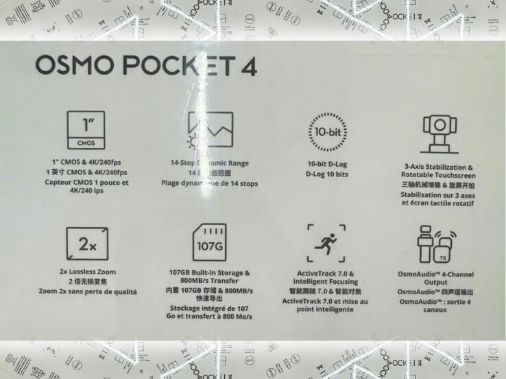 Une nouvelle image de la boîte de la DJI Osmo Pocket 4 semble confirmer l'enregistrement vidéo 4K/240fps.