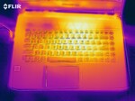 Acer Predator Triton 500 - Relevé thermique : sollicitations maximales, au-dessus.