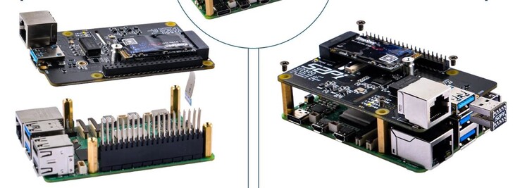 Le SSD est connecté via PCIe, le module réseau via USB.