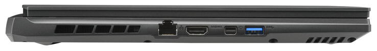 Côté gauche : Gigabit Ethernet, HDMI 2.1, Mini Displayport 1.4, USB 3.2 Gen 1 (USB-A)
