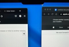 Le curseur disparaît sous l'encoche lorsqu'on le fait glisser sur l'encoche du nouveau MacBook Pro. (Image : Notebookcheck)