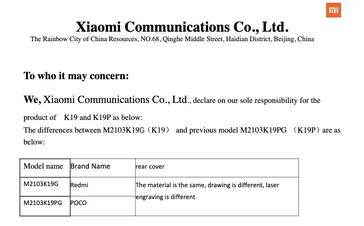 Xiaomi dépose une déclaration de différences entre le Note 10 5G et le nouveau téléphone POCO. (Source : FCC via MySmartPrice)