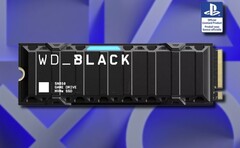 Le WD_BLACK SN850 pour PS5 a même une LED bleue pour ceux qui gardent le panneau latéral de la console enlevé. (Image source : Western Digital/Sony - édité)