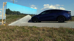 Le modèle Y HW3 a échoué au test de collision avec le mur de la route de Wile E. Coyote. (Source de l'image : Kyle Paul/X)