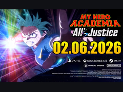 Le visuel clé de My Hero Academia : All's Justice montrant Izuku Midoriya tendant la main vers l'avant avec des effets d'énergie lumineuse et la date de sortie 02 juin 2026. (Source : YouTube)