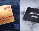 Le Snapdragon 888 et le Kirin 9000 sont tous deux basés sur un processus de 5 nm. (Source de l'image : Qualcomm/HiSilicon - édité)