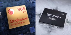 Le Snapdragon 888 et le Kirin 9000 sont tous deux basés sur un processus de 5 nm. (Source de l&#039;image : Qualcomm/HiSilicon - édité)