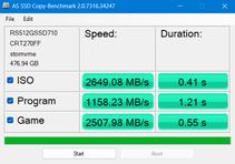 Benchmark de la copie ASD SSD