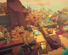 Une image montrant des bâtiments dans Islanders, désormais à -70 % sur Steam.