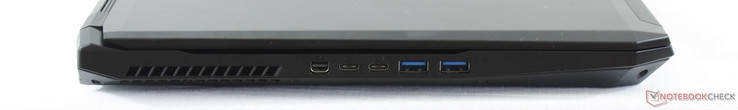 Côté gauche : mDP, 2 USB 3.1 type C gen. 2, 2 USB 3.0.