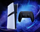 La console PS5 Pro avec la manette DualSense (Image source : Sony PlayStation avec modifications)