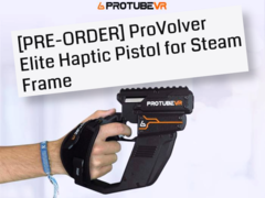 Contrôleur ProVolver Elite Haptic Pistol pour Steam Frame. (Source de l&#039;image : ProTubeVR)