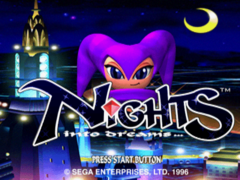 L&#039;écran d&#039;accueil de Nights Into Dreams de SEGA (source d&#039;image : Sega Retro)